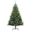 Kunstig hengslet juletre 300 LED lys grønn 210 cm PVC og PE