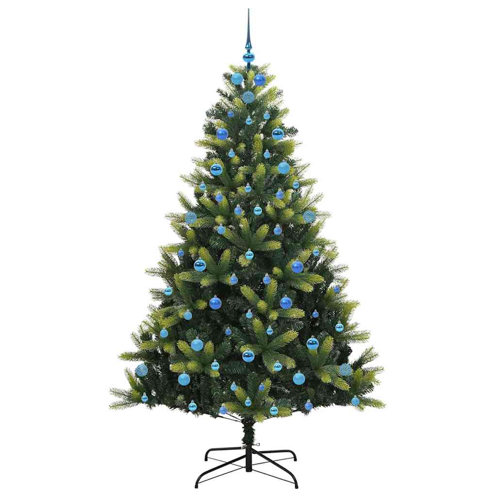 Kunstig hengslet juletre 300 LED lys grønn 210 cm PVC og PE