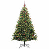 Kunstig hengslet juletre med 300 LED-lamper grønn 210 cm