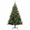 Kunstig hengslet juletre med 300 LED-lamper grønn 210 cm