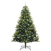 Kunstig leddet juletre med 300 LED-pærer grønn 240 cm PVC og PE