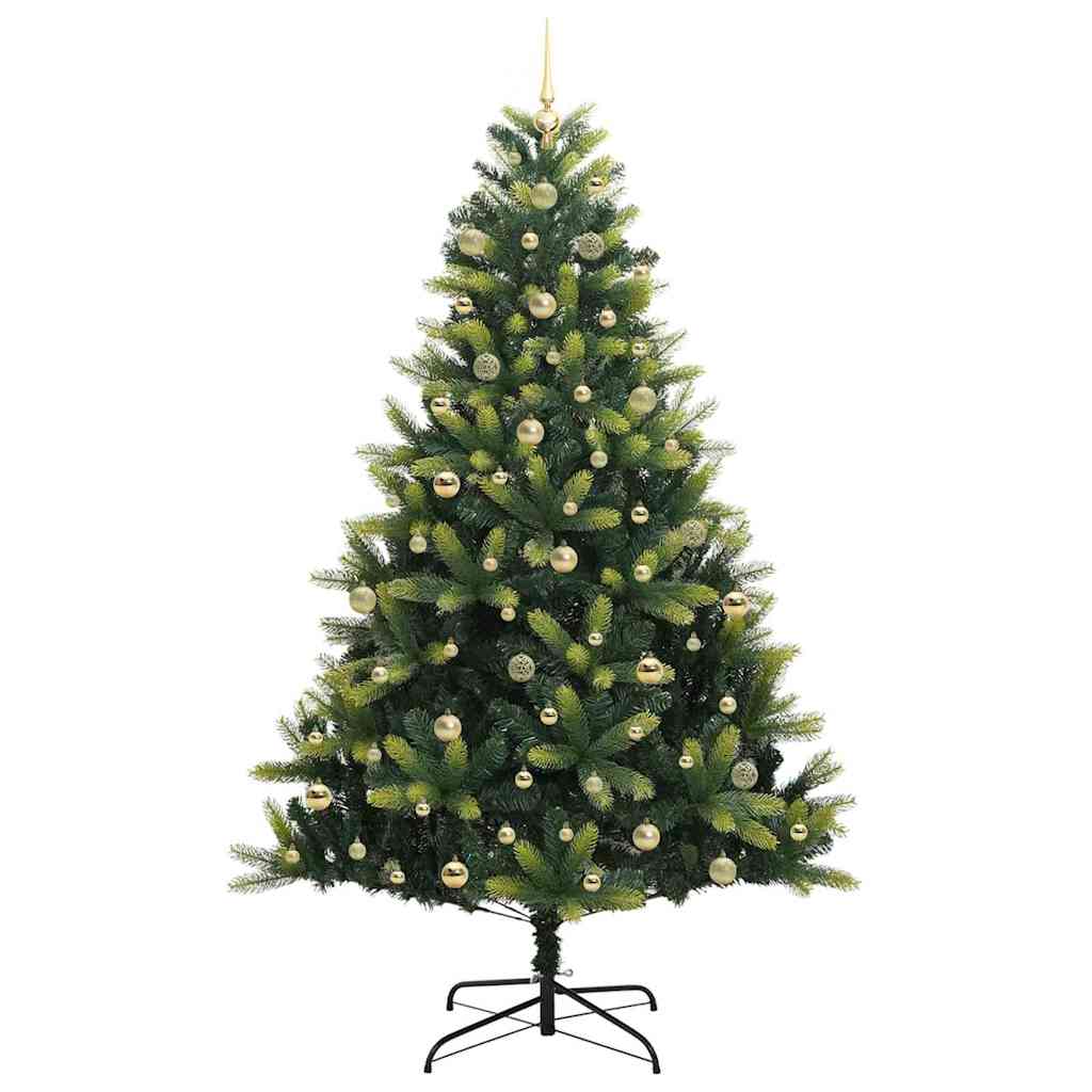 Kunstig hengslet juletre 300 LEDs grønn 240 cm PVC og PE