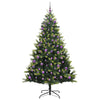 Kunstig hengslet juletre med 300 LED-lys grønn 240 cm PVC og PE