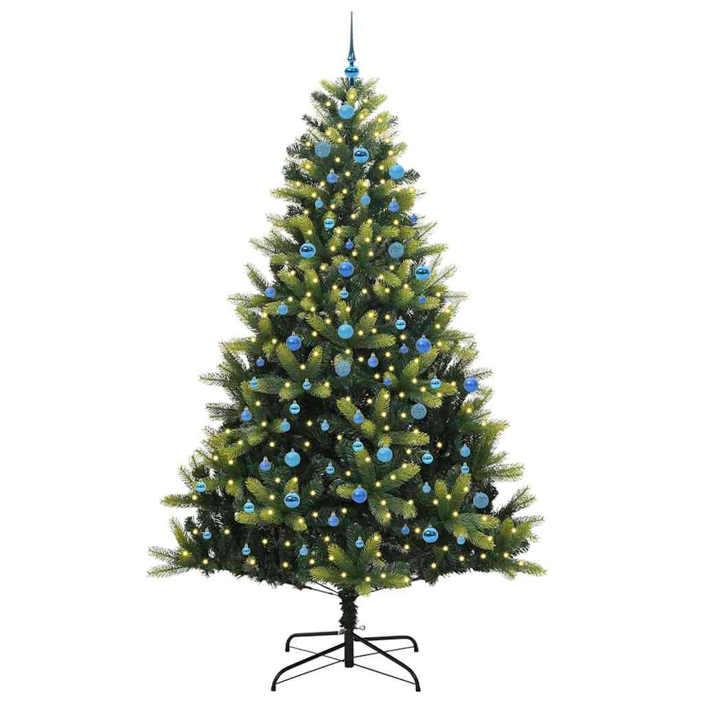 Kunstig leddet juletre med 300 LED-lamper grønn 240 cm