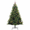 Kunstig sammenleggbar juletre med 300 LED-lamper grønn 240 cm