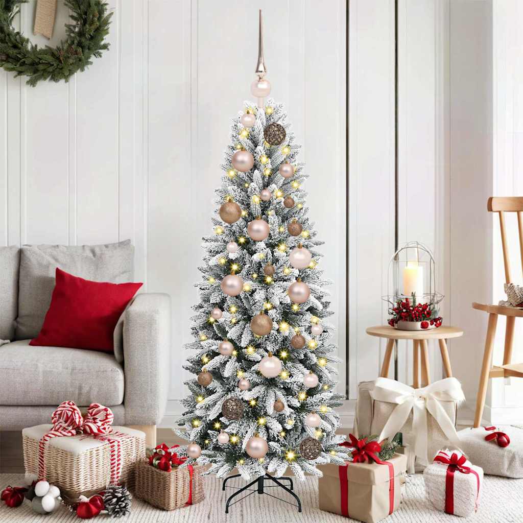 Kunstig juletre med 150 LED Hvit 120 cm PVC, plast, stål og PE