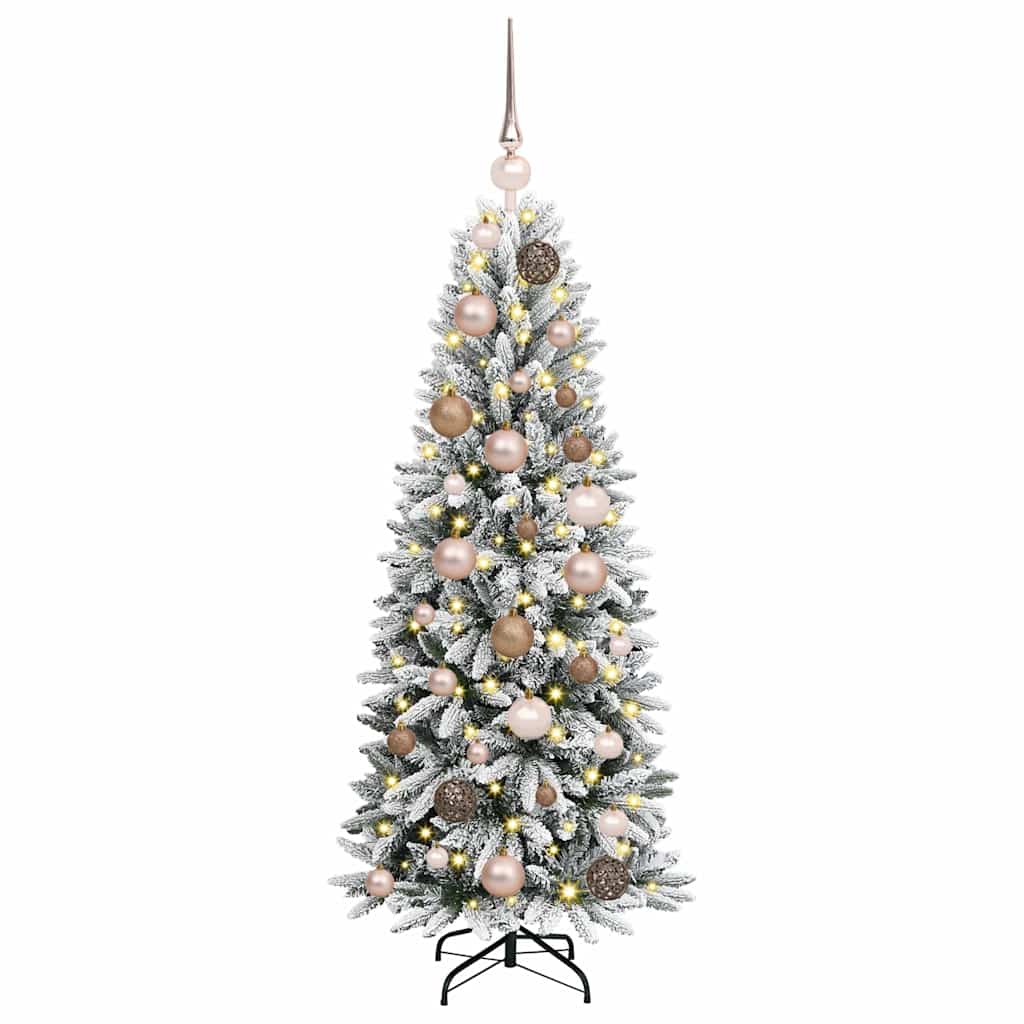 Kunstig juletre med 150 LED Hvit 120 cm PVC, plast, stål og PE