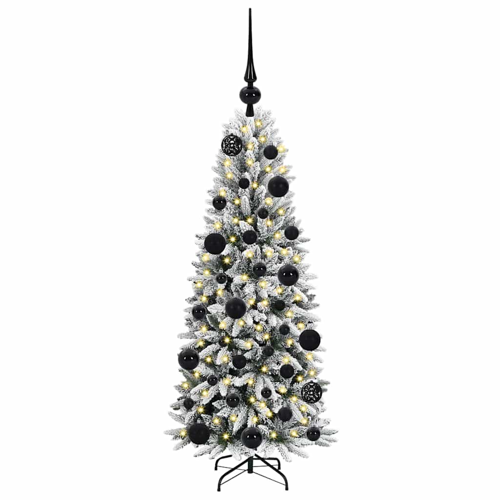 Kunstig juletre med 150 LED Hvit 120 cm PVC, plast, stål og PE