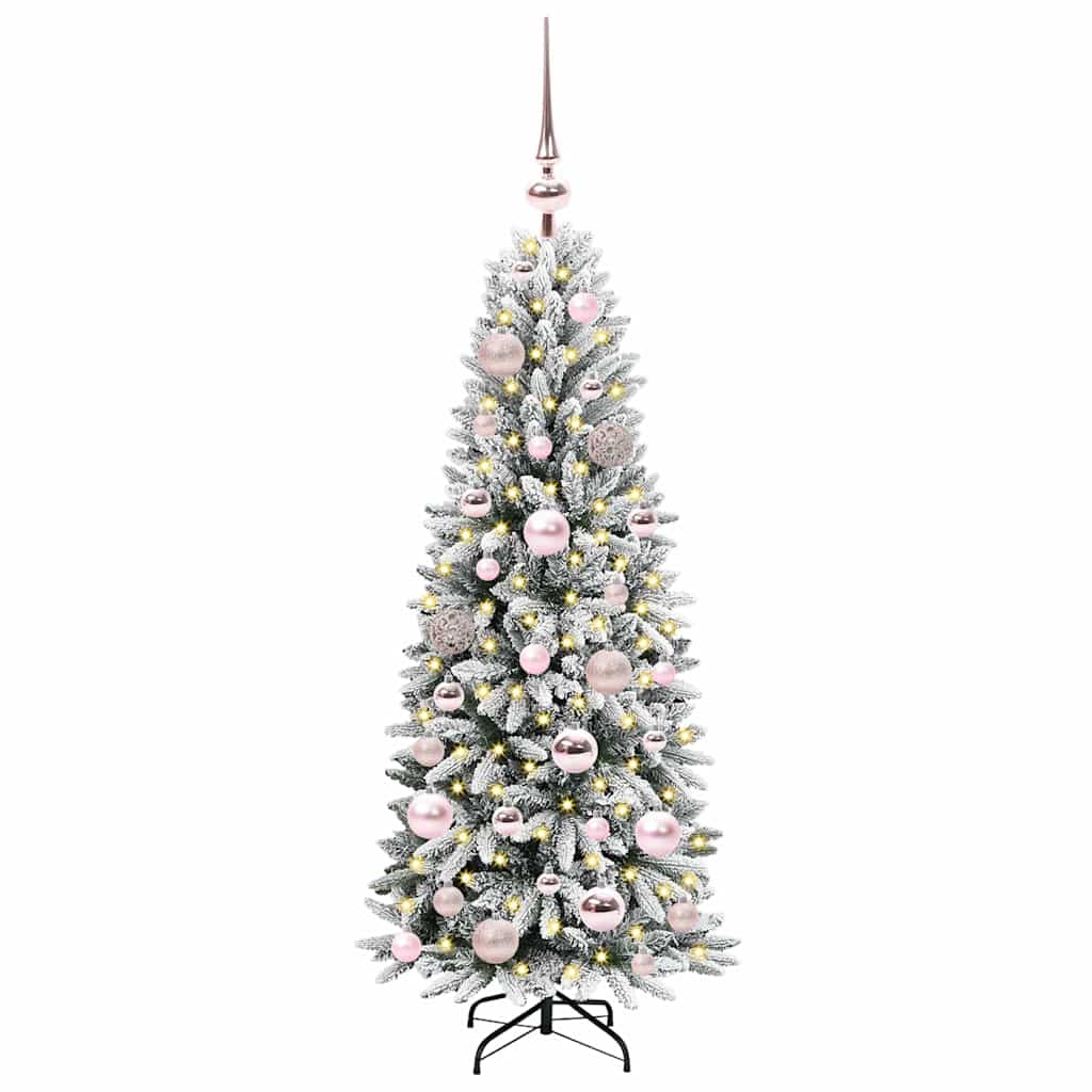 Kunstig juletre med 150 LED Hvit 120 cm PVC, plast, stål og PE