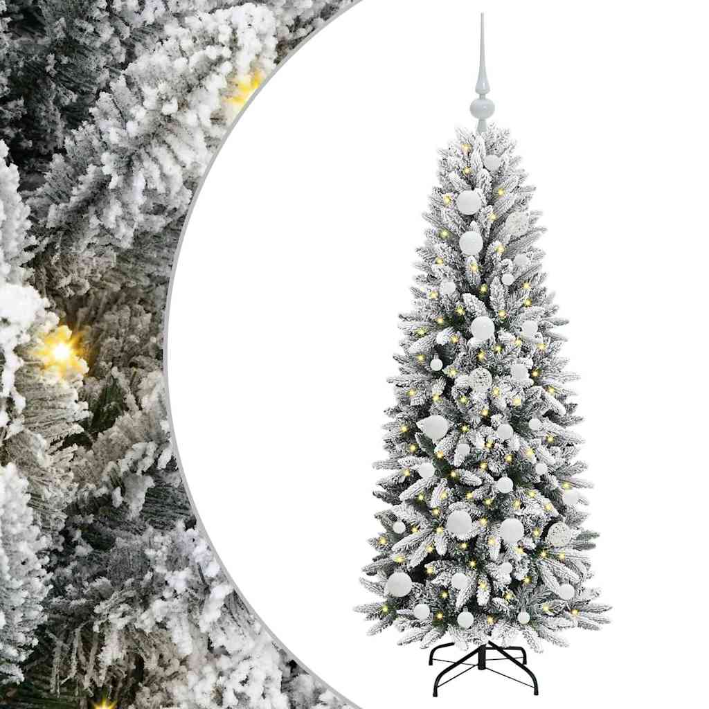 Kunstig juletre med 150 LED Hvit 120 cm PVC, plast, stål og PE