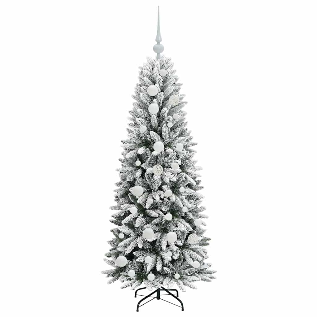 Kunstig juletre med 150 LED Hvit 120 cm PVC, plast, stål og PE