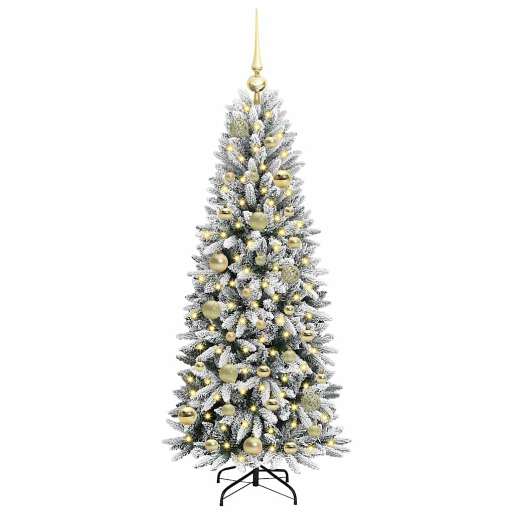 Kunstig juletre med 150 LED Hvit 120 cm PVC, plast, stål og PE