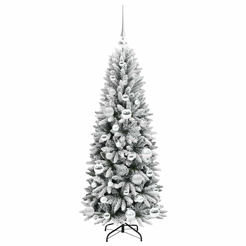 Kunstig juletre med 150 LED Hvit 120 cm PVC, plast, stål og PE