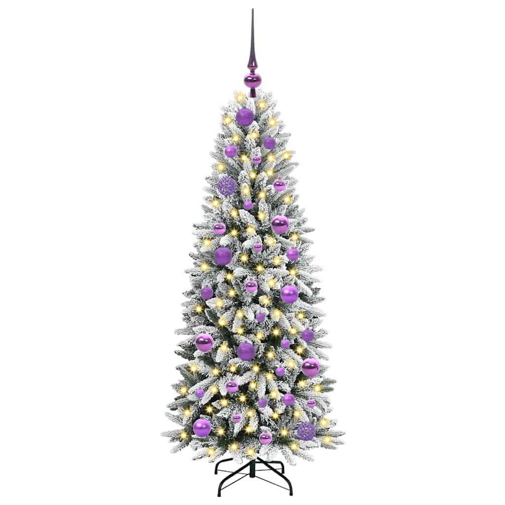 Kunstig juletre med 150 LED Hvit 120 cm PVC, plast, stål og PE