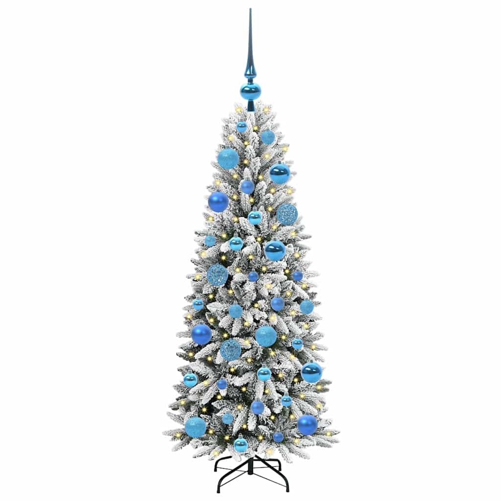 Kunstig juletre med 150 LED Hvit 120 cm PVC, plast, stål og PE
