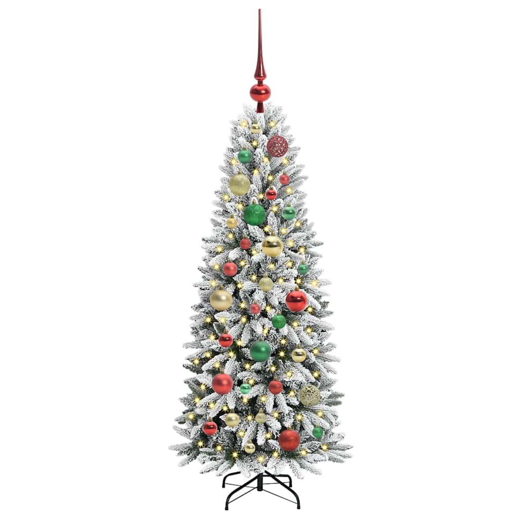 Kunstig juletre med 150 LED Hvit 120 cm PVC, plast, stål og PE