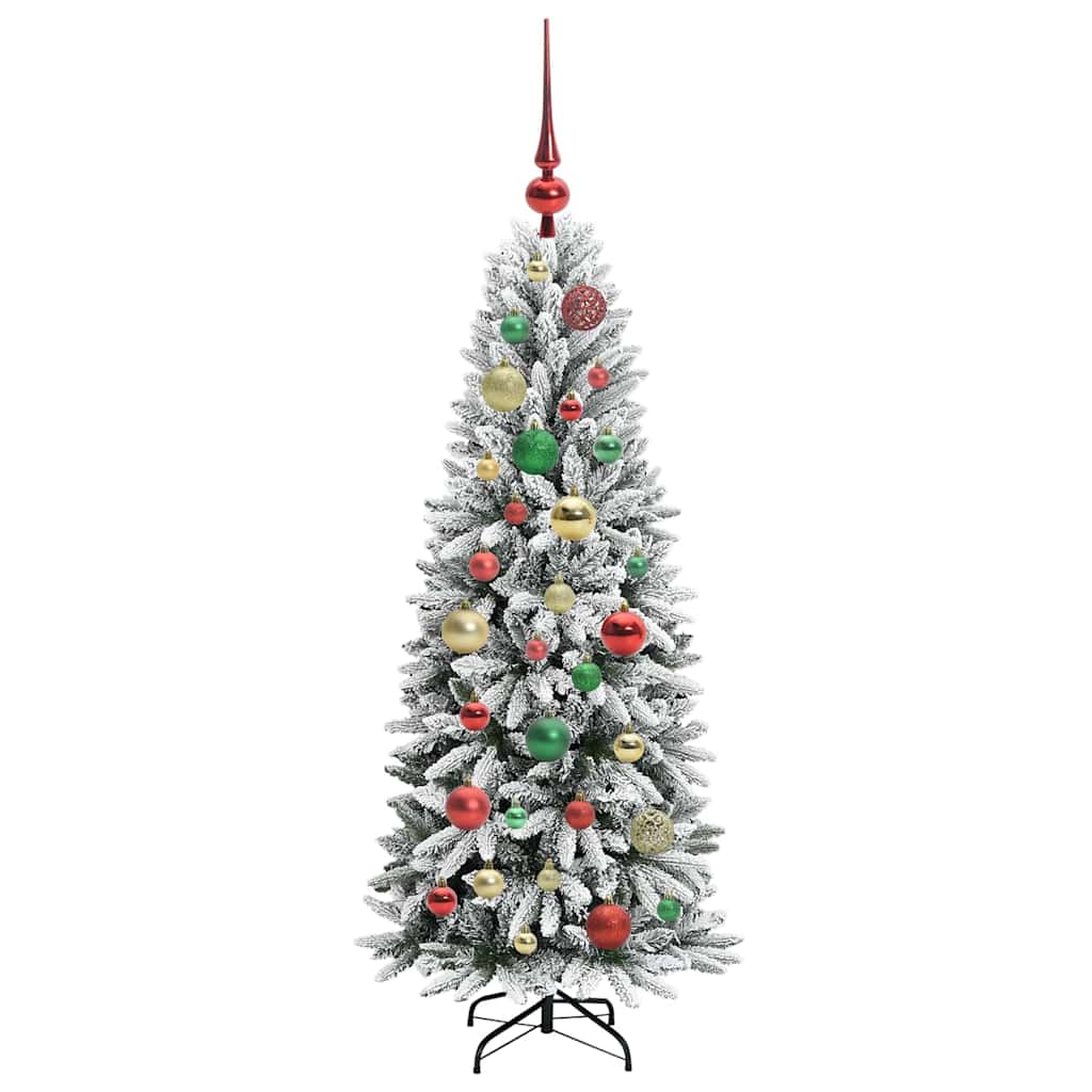 Kunstig juletre med 150 LED Hvit 120 cm PVC, plast, stål og PE