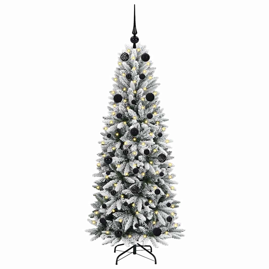 Kunstig juletre med 150 LED Hvit 150 cm PVC, plast, stål og PE