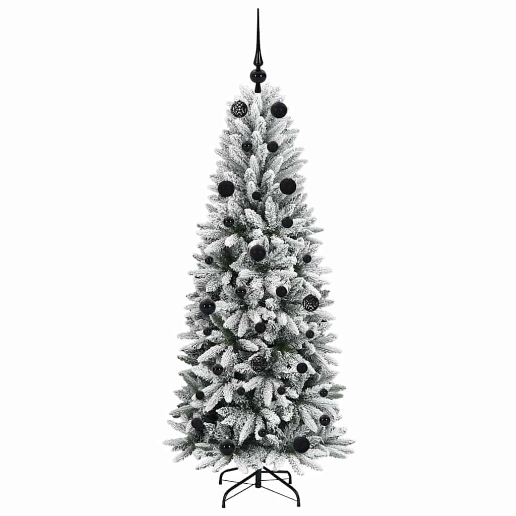 Kunstig juletre med 150 LED Hvit 150 cm PVC, plast, stål og PE