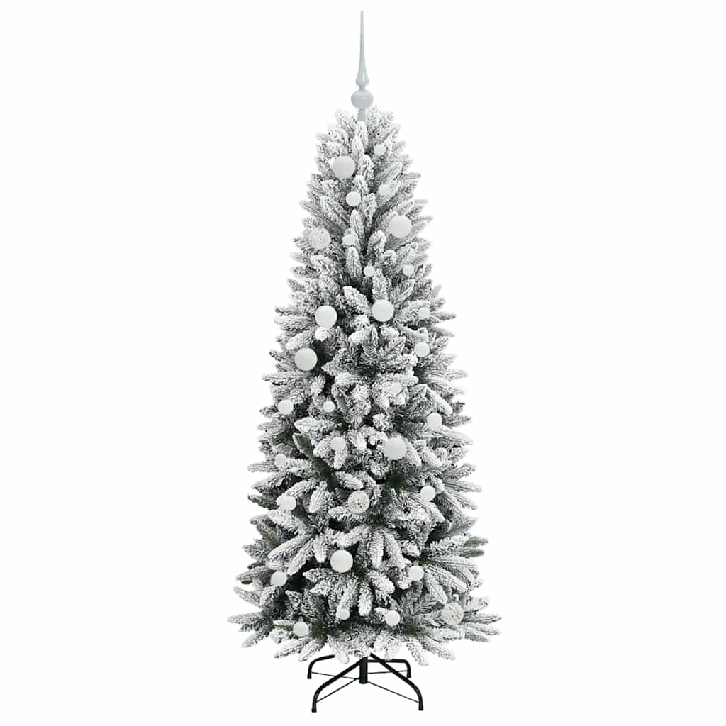 Kunstig juletre med 150 LED Hvit 150 cm PVC, plast, stål og PE