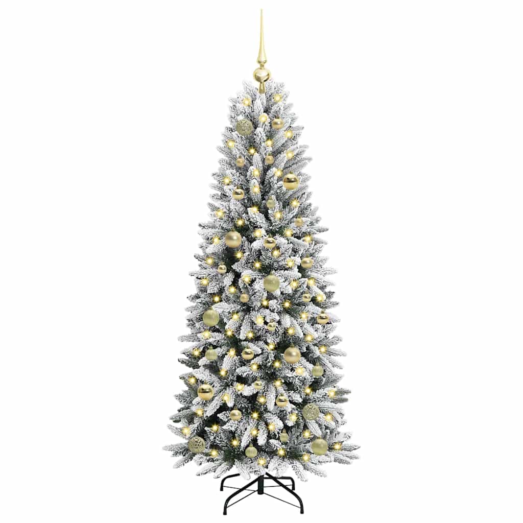 Kunstig juletre med 150 LED Hvit 150 cm PVC, plast, stål og PE