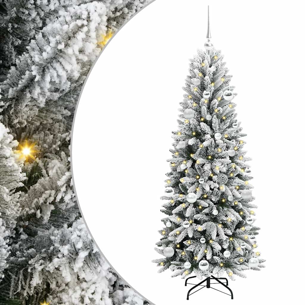 Kunstig juletre med 150 LED Hvit 150 cm PVC, plast, stål og PE