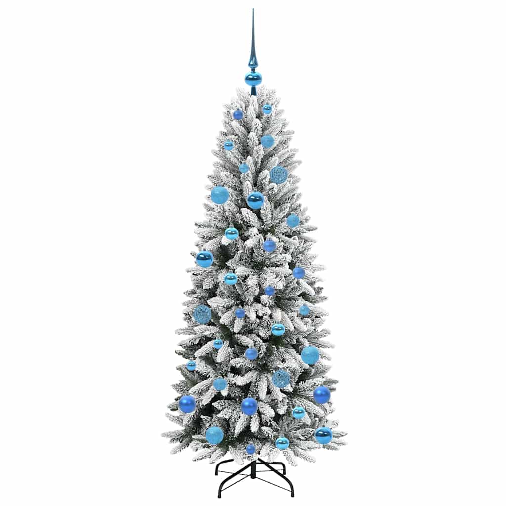 Kunstig juletre med 150 LED Hvit 150 cm PVC, plast, stål og PE