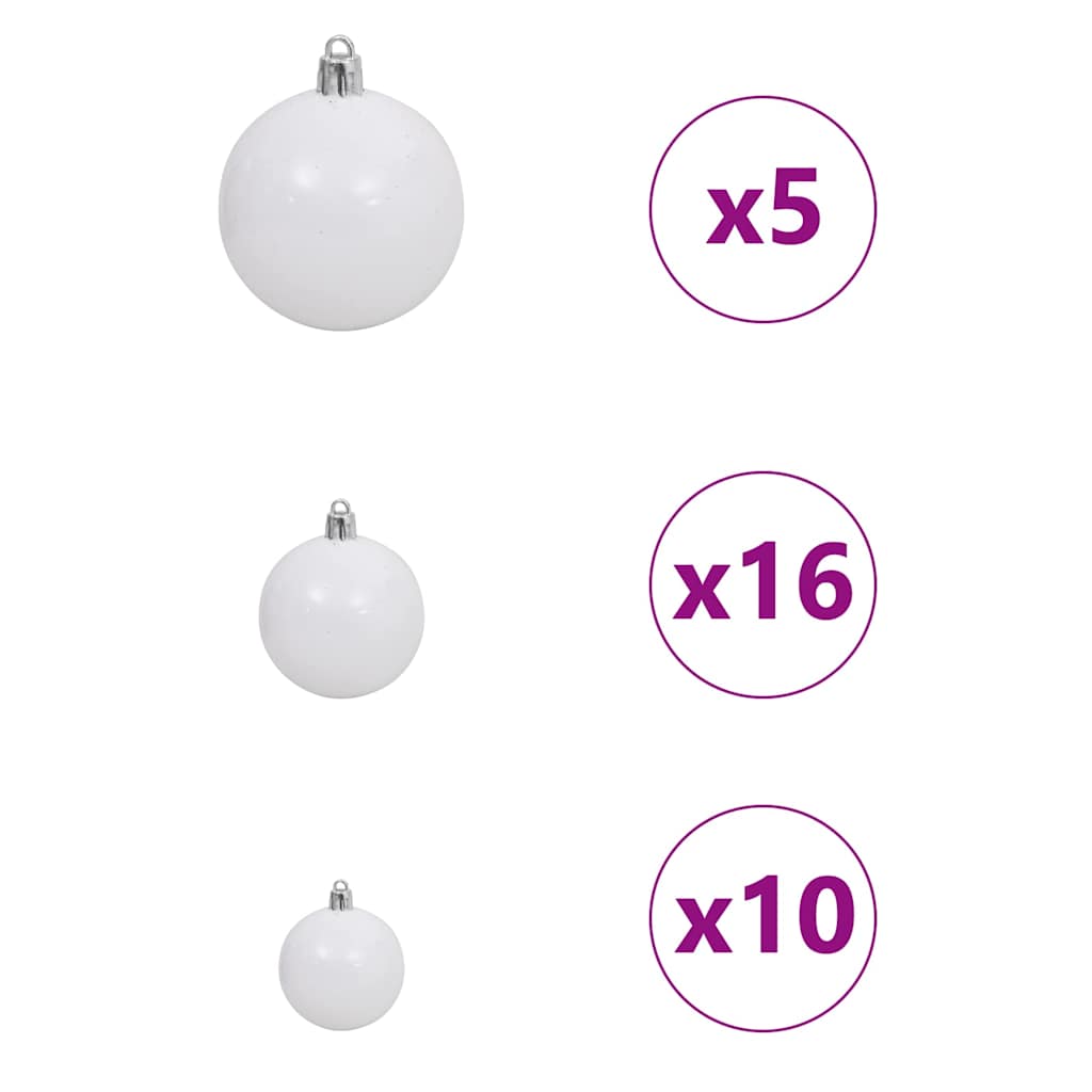 Kunstig juletre med 300 LED Hvit 180 cm PVC, plast, stål og PE