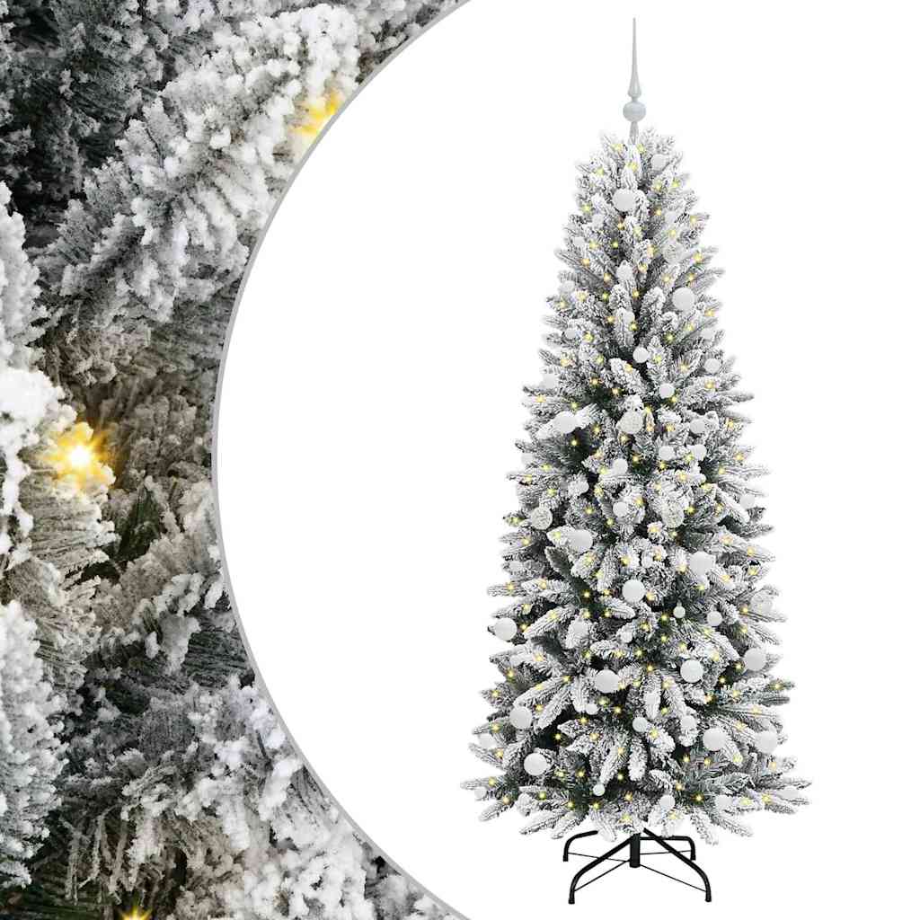Kunstig juletre med 300 LED Hvit 180 cm PVC, plast, stål og PE