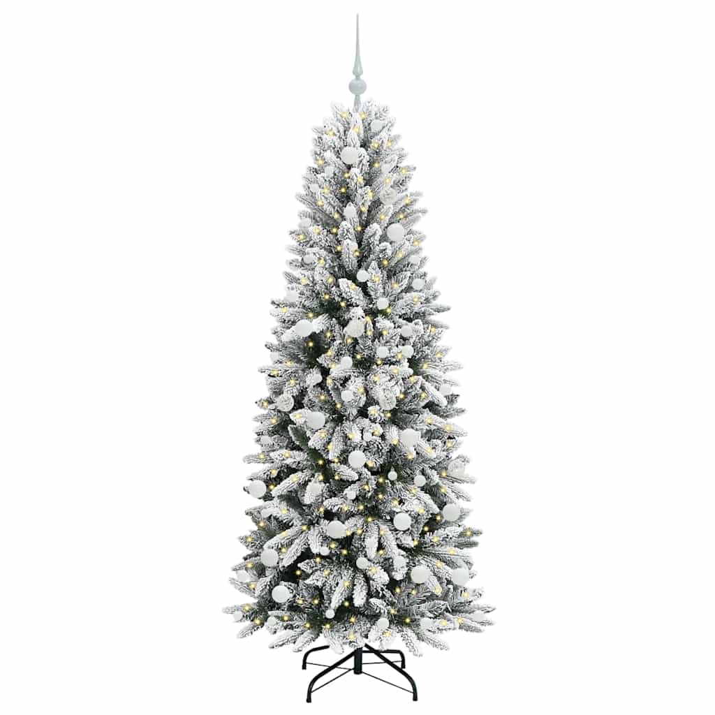 Kunstig juletre med 300 LED Hvit 180 cm PVC, plast, stål og PE