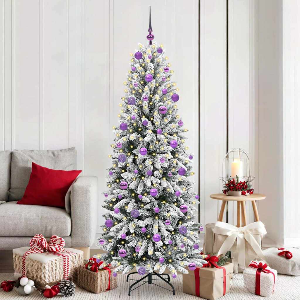 Kunstig juletre med 300 LED Hvit 180 cm PVC, plast, stål og PE