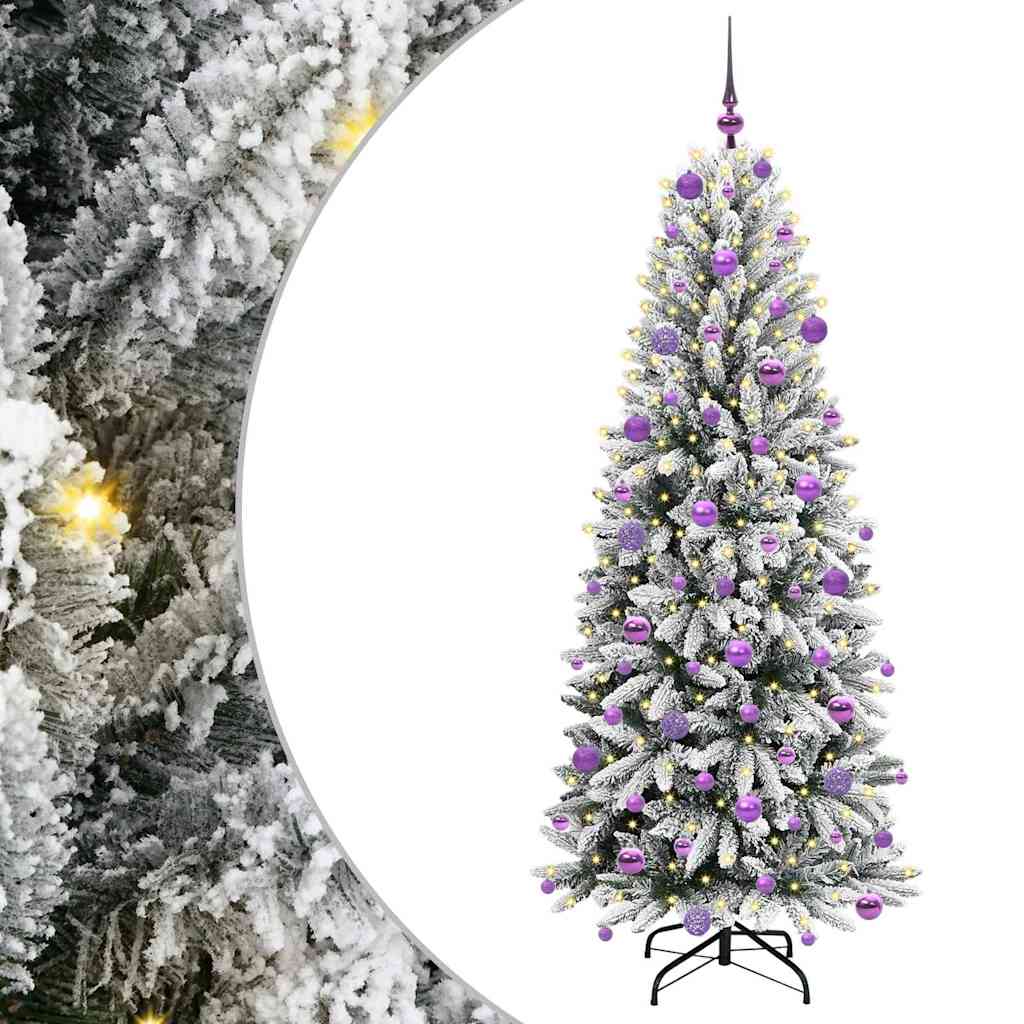 Kunstig juletre med 300 LED Hvit 180 cm PVC, plast, stål og PE
