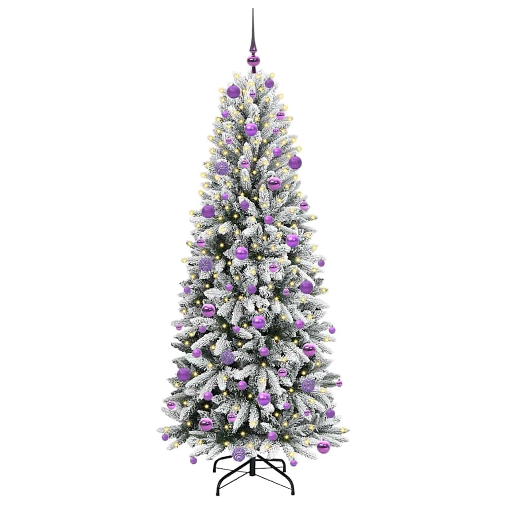 Kunstig juletre med 300 LED Hvit 180 cm PVC, plast, stål og PE