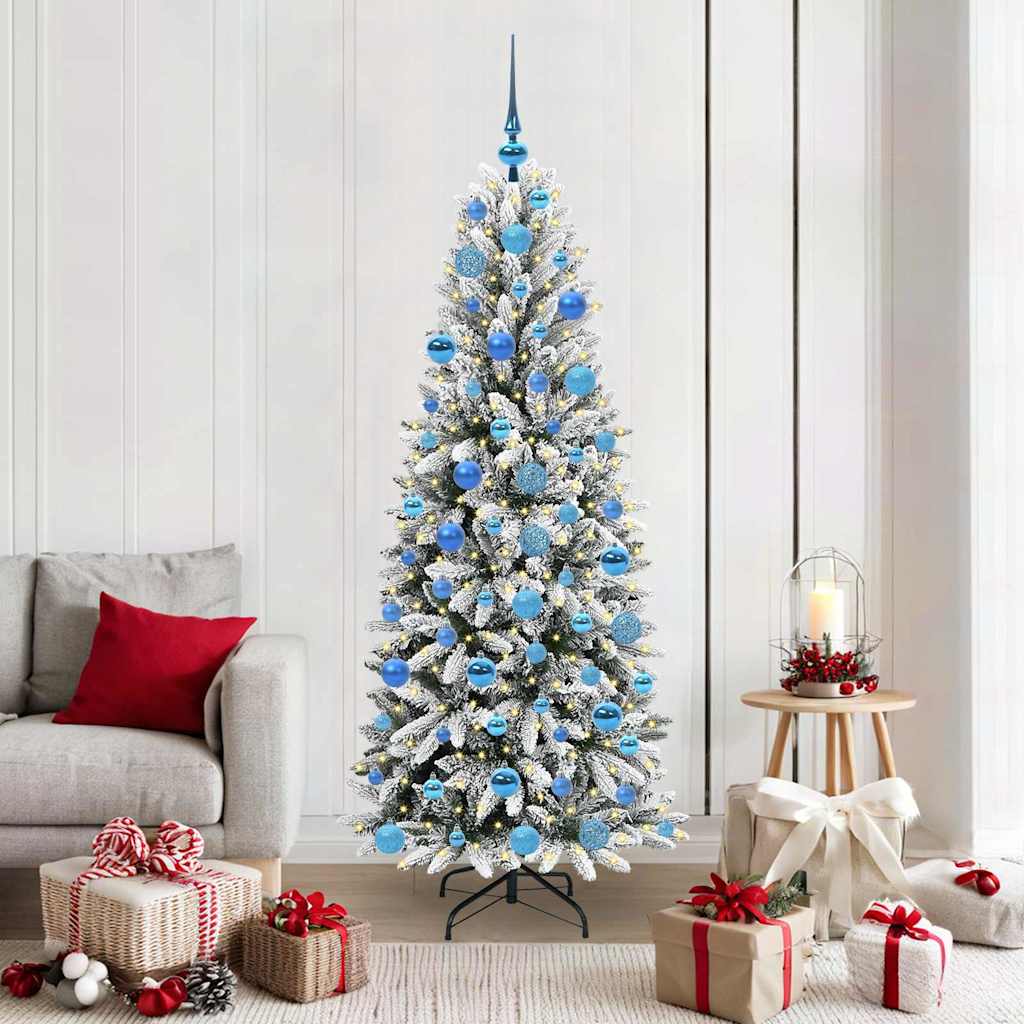 Kunstig juletre med 300 LED Hvit 180 cm PVC, plast, stål og PE