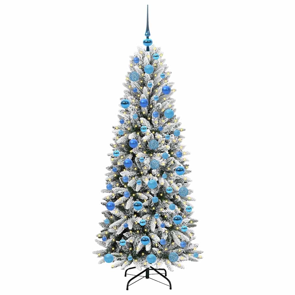 Kunstig juletre med 300 LED Hvit 180 cm PVC, plast, stål og PE