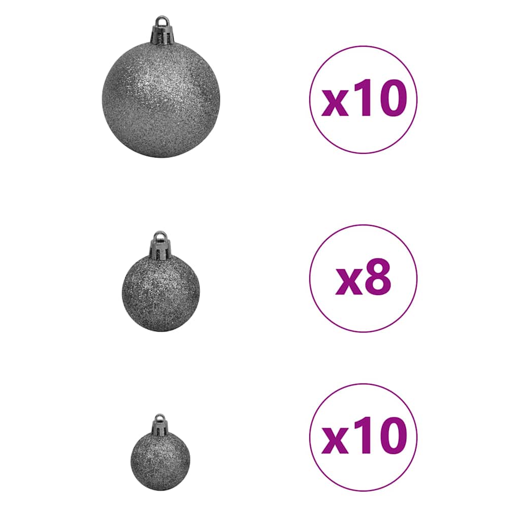 Kunstig juletre med 300 LED Hvit 210 cm PVC, plast, stål og PE