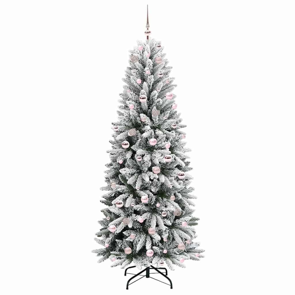 Kunstig juletre med 300 LED Hvit 210 cm PVC, plast, stål og PE