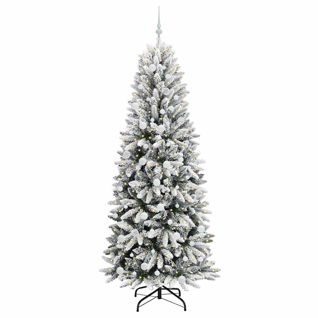 Kunstig juletre med 300 LED Hvit 210 cm PVC, plast, stål og PE