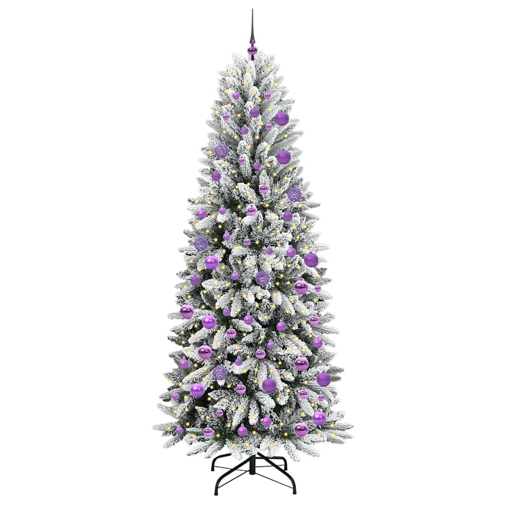 Kunstig juletre med 300 LED Hvit 210 cm PVC, plast, stål og PE