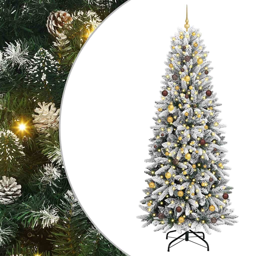 Kunstig juletre Hvit 240 cm PVC og plast og stål og PE