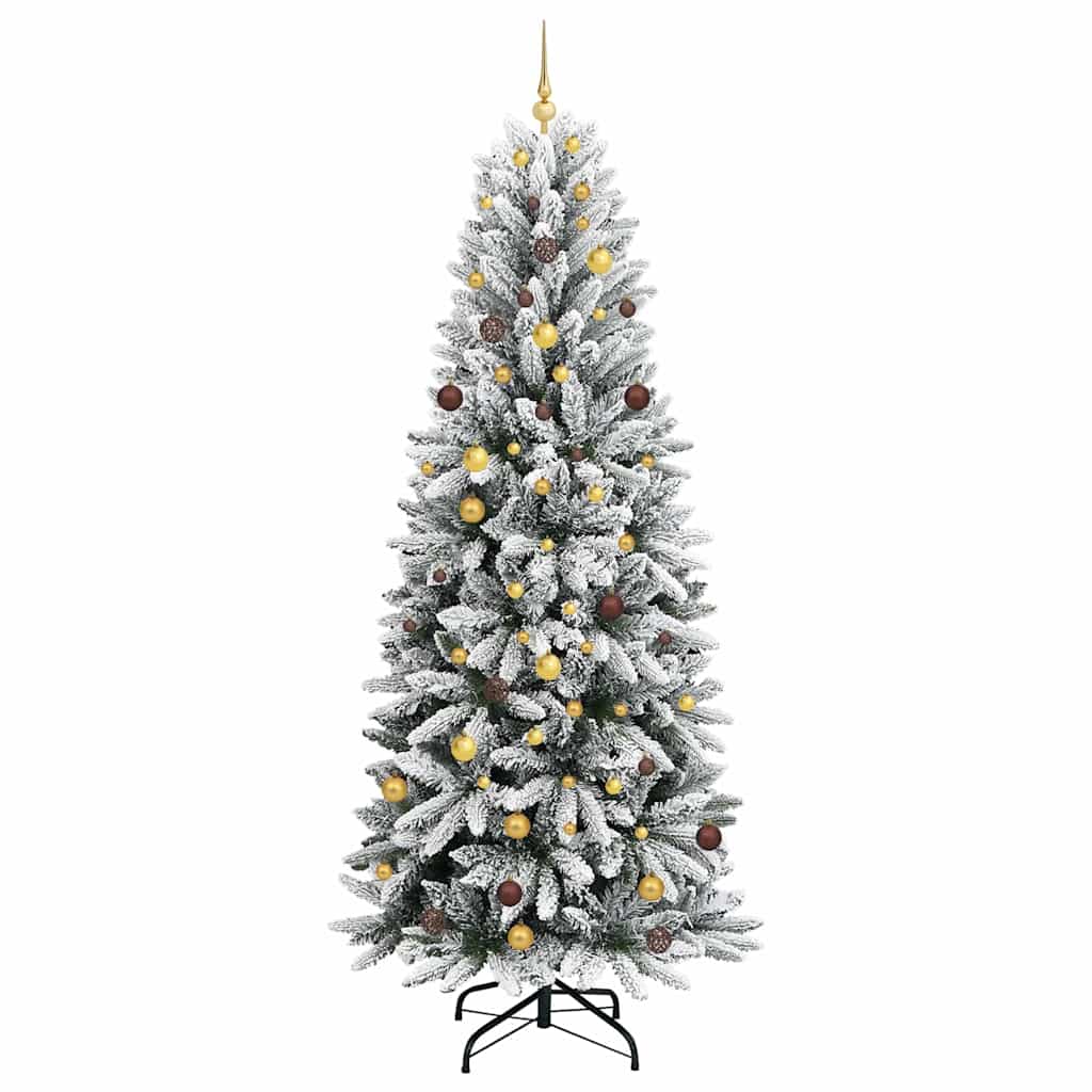 Kunstig juletre Hvit 240 cm PVC og plast og stål og PE