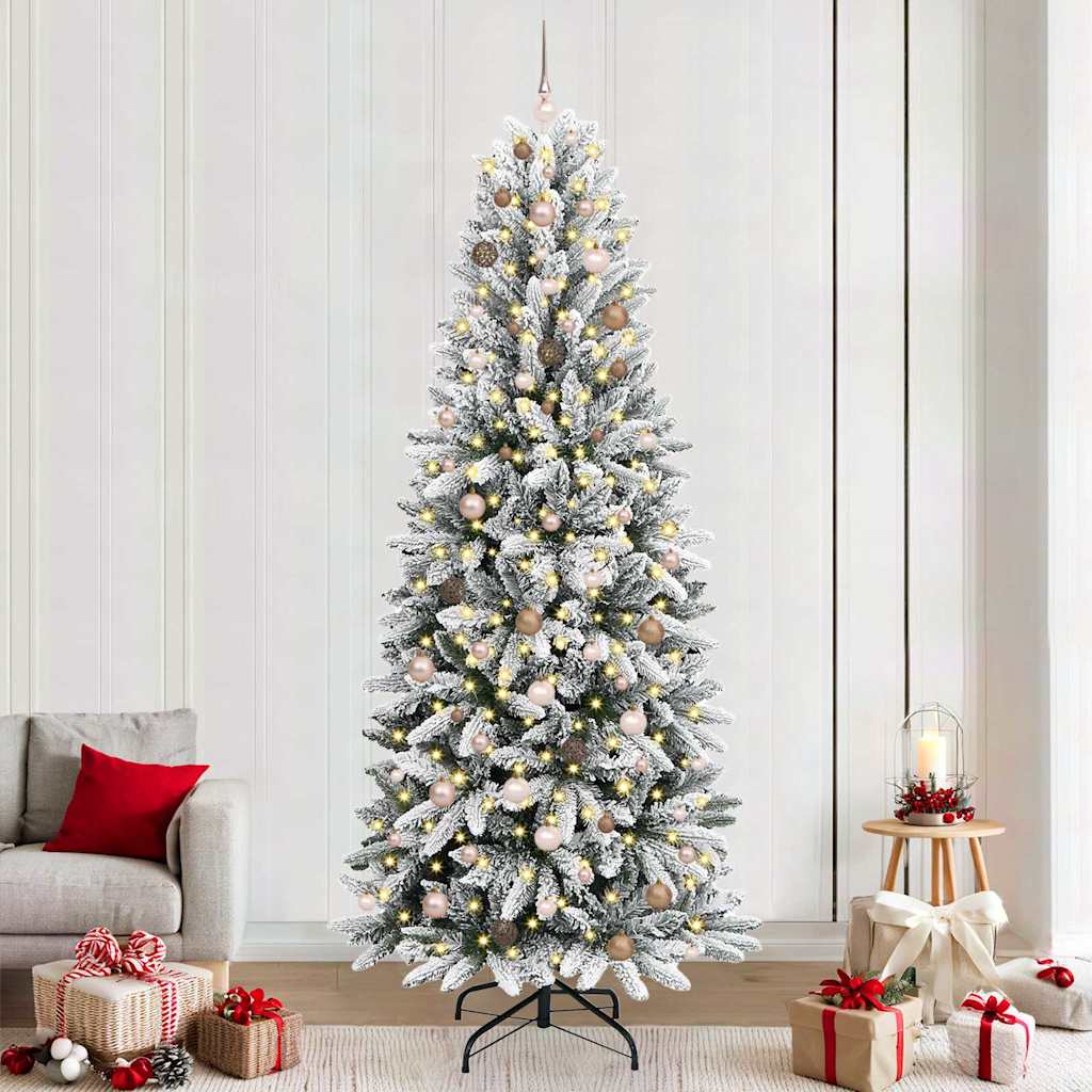 Kunstig juletre Hvit 93 x 93 x 240 cm PVC, plast, stål og PE