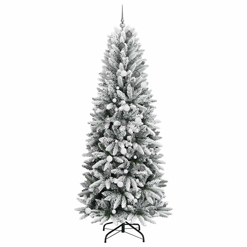 Kunstig juletre med 300 LED Hvit 240 cm PVC, plast, stål og PE