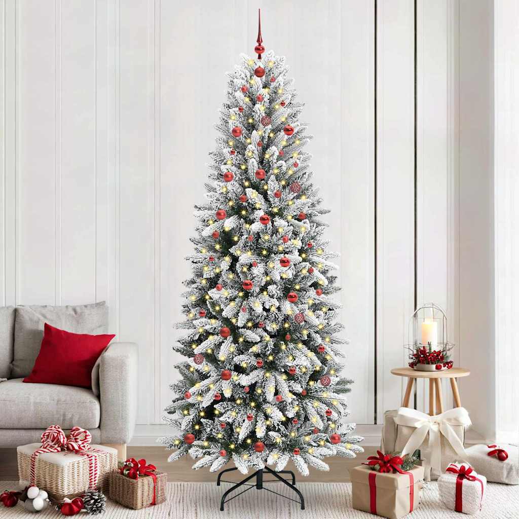 Kunstig juletre Hvit 93 x 93 x 240 cm PVC, plast, stål og PE