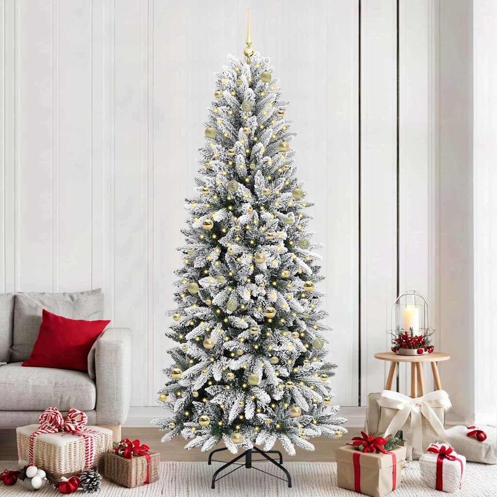 Kunstig juletre Hvit 93 x 93 x 240 cm PVC, plast, stål og PE