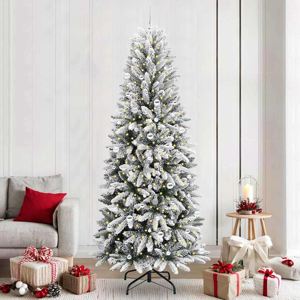Kunstig juletre Hvit 93 x 93 x 240 cm PVC, plast, stål og PE