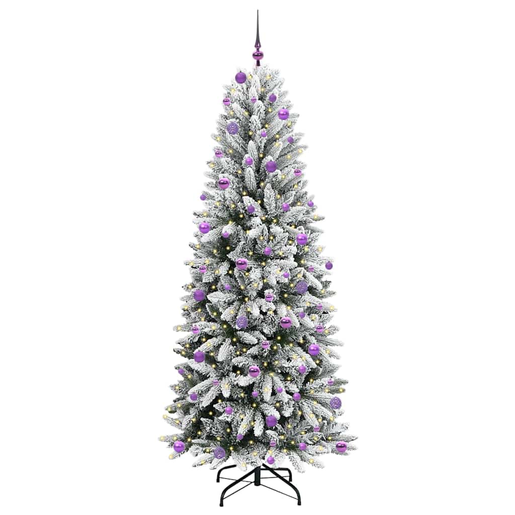 Kunstig juletre med 300 LED Hvit 240 cm PVC, plast, stål og PE