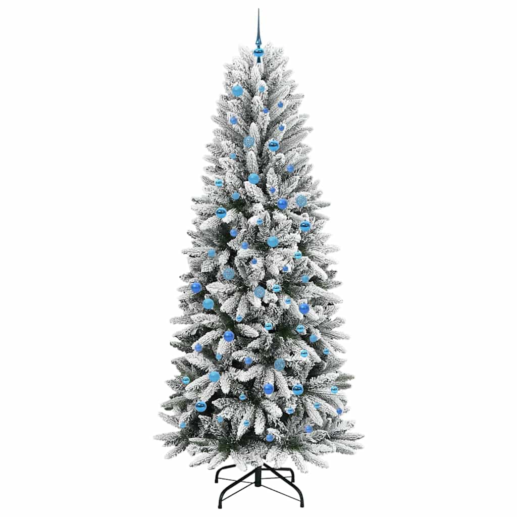 Kunstig juletre med 300 LED Hvit 240 cm PVC, plast, stål og PE
