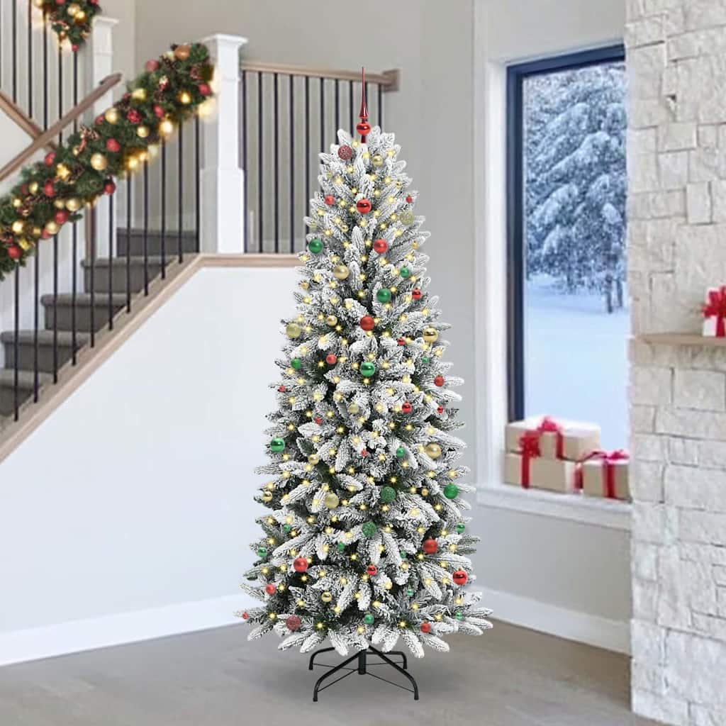 Kunstig juletre Hvit 93 x 93 x 240 cm PVC, plast, stål og PE