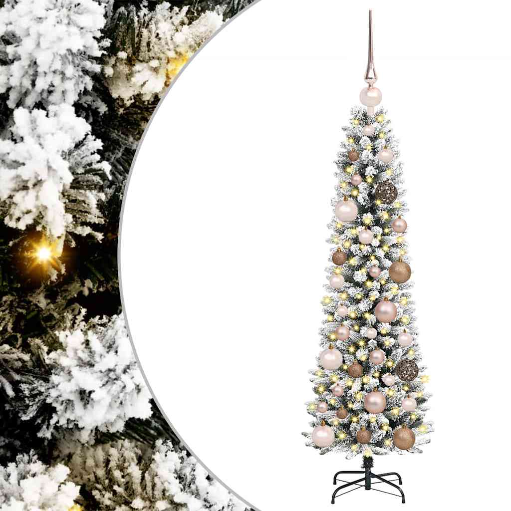 Kunstig juletre med 150 LED Hvit 120 cm PVC og Metall og Plast